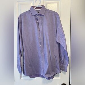 LGFG Fashion House Elegant Purple Checkered Dress Shirt